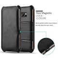 Miniatyrbild 3 av 4: Etui för HTC ONE M10 - CADORABO - Syntetiskt läder - Fullständigt skydd - Fällbart design - Stöd för hörn Piano svart