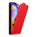 Miniatyrbild 1 av 4: Coque - CADORABO - Samsung Galaxy A31 - Flipfodral Röd - Magnetisk Skydd - Texturerat Syntetläder Röd
