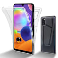 Miniatyrbild 1 av 4: Cadorabo Fodral för Samsung Galaxy A31 i Transparent Fodral 360° Helkroppsskydd Skärmskydd Transparent