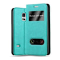 Miniatyrbild 1 av 4: Cadorabo Samsung Galaxy S5 / S5 NEO TURQUOISE MINT VIEW Fodral Fodral Fodral Fodral Magnetskydd stöder Stativfönster