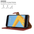 Miniatyrbild 4 av 4: HTC One M10 fodral - CADORABO - Röd - Imiterat läder - Stativfunktion - Kortfack Röd