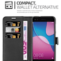 Miniatyrbild 3 av 4: Fodral - CADORABO - Huawei Enjoy 7 - Konstläder - Stativfunktion - 3 kortfack Svart