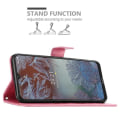 Miniatyrbild 4 av 4: Coque för Nokia G10/G20 - CADORABO - Blommigt Etui - Syntetiskt Läder - Ställfunktion - Heltäckande Skydd Rosa blommig