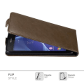 Miniatyrbild 2 av 2: Flip Case - CADORABO - Sony Xperia Z2 - Imitation läder - Brun - Magnetisk stängning kastanj