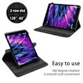 Miniatyrbild 2 av 4: Skyddshölje - Cadorabo - Medion LifeTab P10506 - Svart - Syntetiskt läder - Rotation 360° SVART