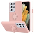 Miniatyrbild 1 av 4: Coque - CADORABO - Samsung Galaxy S22 Ultra - Vätska Rosa - Silikon TPU - Stötskydd Läckert Rosa