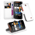 Miniatyrbild 1 av 4: Skyddsfodral för HTC Desire 310 i VIT ALBASTER Med magnetisk stängning Plånboksfodral Vit