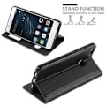 Miniatyrbild 3 av 4: Huawei P9 LITE i COMET BLACK av Cadorabo (Design VIEW) Helt skyddsfodral med flip flap, horisontellt stativ och fönster