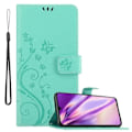 Miniatyrbild 1 av 4: Coque - CADORABO - Samsung Galaxy A90 5G - Blommig Turkos - Simil läder - Ställfunktion Turkos