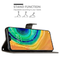 Miniatyrbild 4 av 4: Etui för Huawei MATE 30 - CADORABO - Grå Blommig - Syntetläder - Ställfunktion - Fack för Kort Blommig grå