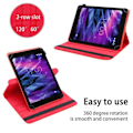 Miniatyrbild 2 av 4: Coque för Medion LifeTab P8513 Etui i RÖD Husse Case Cover Skydd 360 grader konstläder Plånbok Wallet Röd