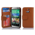 Miniatyrbild 1 av 3: Etui Housse - CADORABO - HTC ONE M8 - Konstläder - Plånbok - 3 fack för kort COGNAC - MARRONE