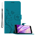Miniatyrbild 1 av 4: Coque för Huawei P9 PLUS - CADORABO - Blommigt etui - Syntetiskt läder - Ställfunktion - Fullständigt skydd Blå blommig