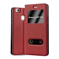 Miniatyrbild 1 av 4: Cadorabo Huawei P9 LITE Fodral RED SAFRAN VIEW Magnetisk skyddsfodral Fodral stöder stativ och fönster