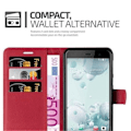 Miniatyrbild 4 av 4: Coque - Cadorabo - HTC U PLAY - Röd - Syntetiskt läder - Ställfunktion Röd