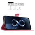Miniatyrbild 4 av 4: Skyddsfodral för Asus ZenFone 8 - CADORABO - Blommönstrad Fodral - Konstläder - Ställfunktion - Platser för Kort Rosa blommig