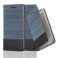 Miniatyrbild 1 av 4: Skyddsfodral för Huawei P10 Plus - Cadorabo - Tyg-PU-design - Flip-fodral - Mörkblå Mörkblå