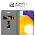 Miniatyrbild 3 av 3: Coque - CADORABO - Samsung Galaxy A13 5G - Ljusgrå Brun - Simililäder - Magnetisk Stängning LJUSGRÅ BRUN