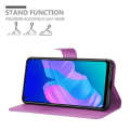 Miniatyrbild 2 av 4: Coque - CADORABO - Huawei P40 LITE E - Syntetiskt läder - Horisontellt stöd - 3 kortfack Lila