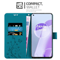 Miniatyrbild 3 av 4: Coque för OnePlus 9RT 5G - CADORABO - Blomsterställ - Syntetläder - Ställfunktion - Magnetstängning BLOMMA BLÅ