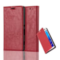 Miniatyrbild 1 av 4: Sony Xperia C4-fodral i APPLE RED från Cadorabo (INVISIBLE MAGNETIC CLOSURE Design) Helt skyddsfodral med flipskydd