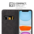 Miniatyrbild 4 av 4: Skydd för iPhone 11 - CADORABO - BLÅ BRUN - Syntetiskt läder - Magnetisk stängning - Ställfunktion BLÅ BRUN