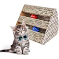 Miniatyrbild 3 av 4: Intirilife Interaktiv skrapbräda för katter Brun wellpapp kattleksaker storlek 27,5 x 23,5 x 17,5 cm