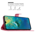 Miniatyrbild 3 av 4: Fodral till Huawei MATE 20 - CADORABO - Blommönster - Imiterat läder - Stativfunktion - 3 kortplatser Rosa