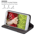 Miniatyrbild 4 av 4: Coque för LG G2 MINI - Cadorabo - Mörkblå Svart - Syntetläder - Ställfunktion - Kortficka MÖRKBLÅ SVART