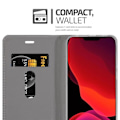Miniatyrbild 4 av 4: Coque - CADORABO - iPhone 12 / 12 PRO - BLÅSVART - Simililäder - Magnetisk stängning MÖRKBLÅ