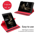 Miniatyrbild 3 av 4: Tablettfodral - CADORABO - Zenpad 3 - Läderimitation - 360° skydd - Integrerat stöd Brun