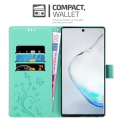Miniatyrbild 2 av 4: Cadorabo Fodral till Samsung Galaxy NOTE 10 i grönt - blommönster Grön