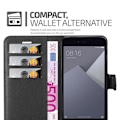 Miniatyrbild 3 av 4: Coque - CADORABO - Xiaomi RedMi Note 5A - Syntetiskt läder Svart - Horisontellt stativ - 3 kortfack Svart