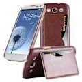 Miniatyrbild 1 av 4: Samsung Galaxy S3 / S3 NEO Fodral Cadorabo Hårt Fodral Skydd Ultra Slim Bumper Stöder stativ och kortplats BRUN