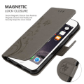 Miniatyrbild 4 av 4: Cadorabo Fodral till Apple iPhone 6 PLUS / iPhone 6S PLUS i Grå - Blommig design Grå