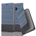 Miniatyrbild 1 av 4: HTC U PLAY Fodral i MÖRKBLÅ SVART från Cadorabo (TYG-LEATHERETTE Design) Fullt skyddsfodral med flipskydd och stativ Mörkblå