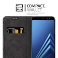 Miniatyrbild 4 av 4: Coque - CADORABO - Samsung Galaxy A8 2018 - Tvåfärgad Simili-läder - Magnetisk Stängning - Ställfunktion BLÅ BRUN
