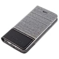 Miniatyrbild 4 av 4: Cadorabo Apple iPhone 6 / 6S Fodral i GRÅ SVART TYG-LIMITAT LÄDER Fodral Magnetisk Fodral Fodral stöder stativ och kortplats
