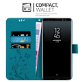 Miniatyrbild 2 av 4: Coque - CADORABO - Samsung Galaxy NOTE 8 - Similläder - Blommig - Stöd funktion Blå