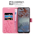 Miniatyrbild 3 av 4: Coque för Nokia G10/G20 - CADORABO - Blommigt Etui - Syntetiskt Läder - Ställfunktion - Heltäckande Skydd Rosa blommig
