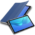 Miniatyrbild 1 av 4: Etui för Huawei MediaPad M5 LITE 10 (10.1 tum) Fodral i MÖRKBLEU JERSEY Tablet Fodral Skydd Auto Wake Up Blå