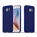 Miniatyrbild 1 av 4: Samsung Galaxy S6-fodral i CANDY DARK BLUE från Cadorabo (CANDY Design) Ultratunt mjukt silikon TPU-gelskydd med antichock Godis mörkblå