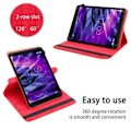 Miniatyrbild 2 av 4: Cadorabo tabletfodral för Medion LifeTab X10313 i rött 360 graders skyddsfodral Stativ i konstläder