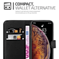 Miniatyrbild 4 av 4: Fodral - CADORABO - iPhone XS MAX - Imiterat läder - Stativfunktion - 3 kortfack Svart
