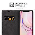 Miniatyrbild 4 av 4: Etui för Apple iPhone 13 PRO MAX - CADORABO - RÖD SVART - Syntetläder - Magnetstängning - Ställfunktion RÖD SVART