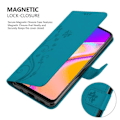 Miniatyrbild 4 av 4: Coque för Oppo A94 5G - CADORABO - BLÅ BLOMMIG - Syntetiskt läder - Ställfunktion - Kortsidor BLOMMA BLÅ