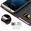 Miniatyrbild 3 av 4: ZTE AXON 7 Fodral i APPLE RED från Cadorabo (INVISIBLE MAGNETIC CLOSURE Design) Helt skyddsfodral med flip flik