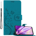 Miniatyrbild 1 av 4: Cadorabo Fodral för Samsung Galaxy A40 / A40s i blått - blommig design Blå