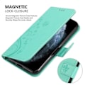 Miniatyrbild 4 av 4: Coque - CADORABO - iPhone 11 - Simili läder Blommönster - Magnetstängning - Ställfunktion Grön