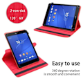 Miniatyrbild 2 av 4: Fodral för Sony Xperia Tablet Z3 COMPACT (8 Zoll) i RÖD Hölje Case Cover Skydd 360 grader konstläder Plånbok Röd